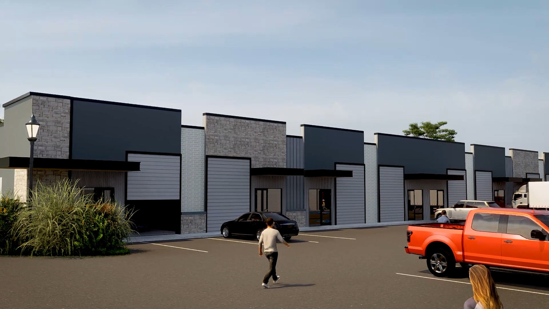 Parking lot and building exterior at Rockwall FlexSpace Center, Rockwall TX